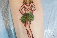 Traditional Hula Girl Tattoo by Lucky Malony