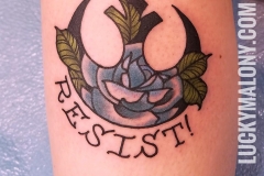Resist Tattoo by Lucky Malony