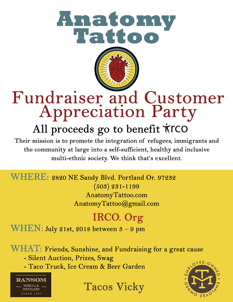 Anatomy Tattoo IRCO Fundraiser and Customer Appreciation Party